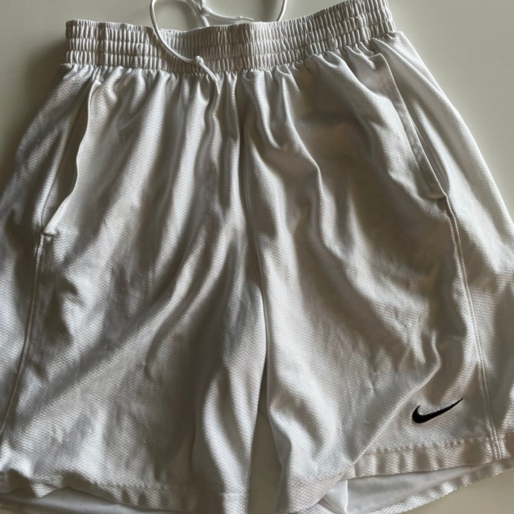 White Nike Basketball Shorts - *has paint damage*